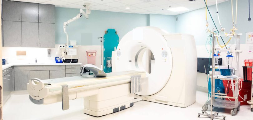Multi-slice computed tomography CT scanner suite with motorized table and gantry